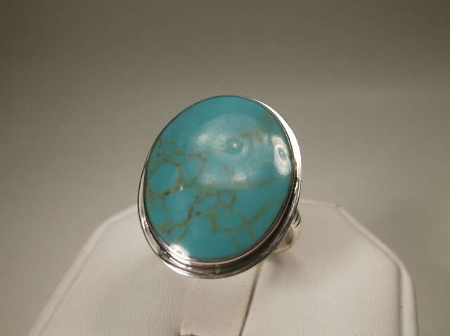 Beautiful Sterling Silver Mens Turquoise Ring 10 (1 of 1)