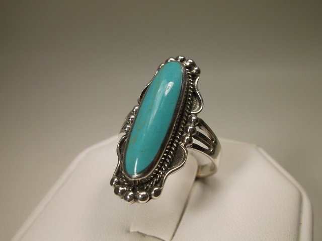 Gorgeous Sterling Silver Turquoise Mens Ring 9 (1 of 1)