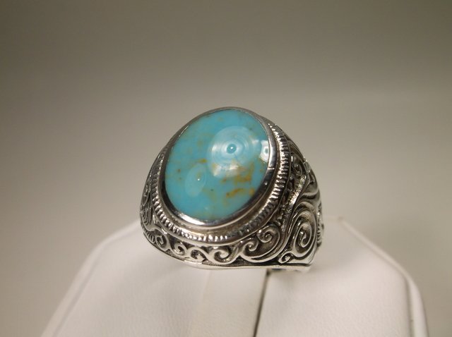 Gorgeous Huge Sterling Silver Mens Turquoise Ring 11 (1 of 3)