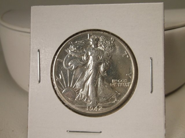 1942 D US Silver Walking Liberty Half Dollar (1 of 2)