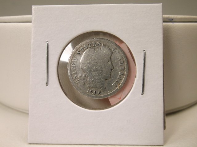1906 US Silver Barber Dime (1 of 1)