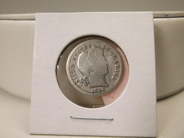 1914 US Silver Barber Dime (1 of 1)