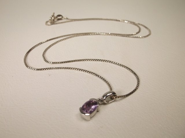 Beautiful Sterling Silver Amethyst Necklace (1 of 1)