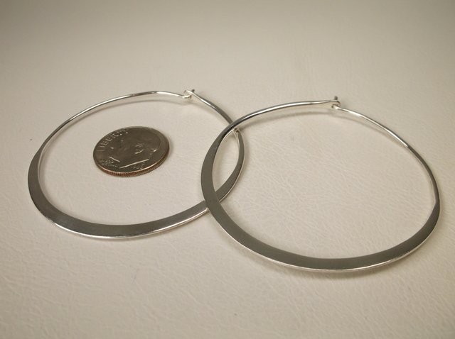 Beautiful Large Sterling Silver Hoop Earrings (1 of 1)