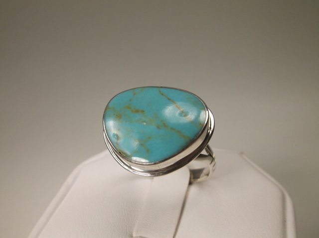 Gorgeous Sterling Silver Mens Turquoise Ring 10 (1 of 1)
