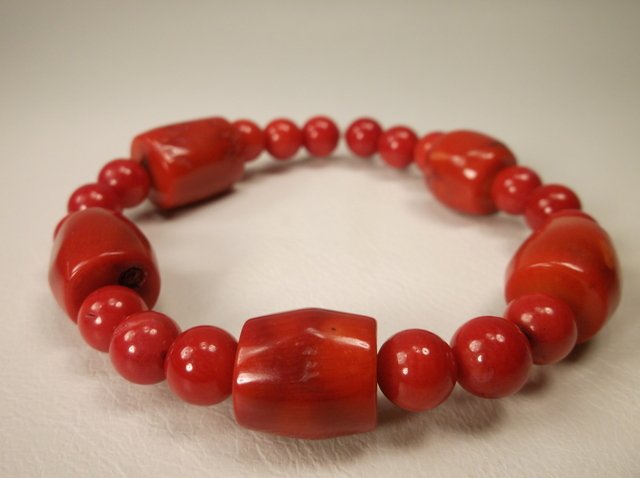 Beautiful Huge Genuine Red Coral Bracelet (1 of 1)