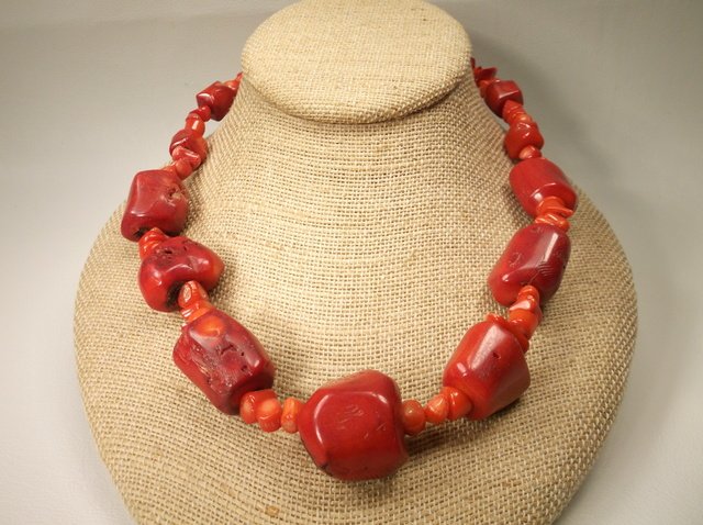 Beautiful Huge Genuine Red Coral Necklace (1 of 2)