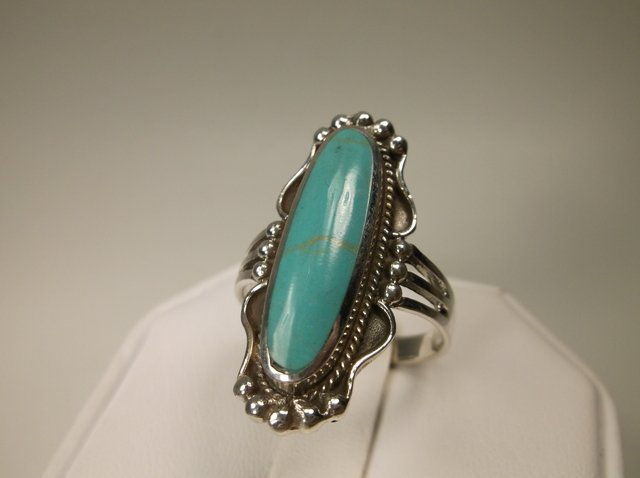 Gorgeous Sterling Silver Turquoise Mens Ring 10 (1 of 1)
