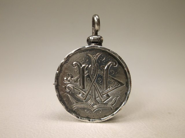 Rare 1800s Silver Coin Love Token Large Ornate (1 of 3)
