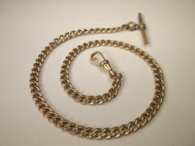 Antique Early 1900s 12kt GF Pocket Watch Chain Large (1 of 1)