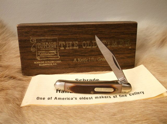 1950s Nice Schrade Old Timer Pocket Knife In Box (1 of 1)