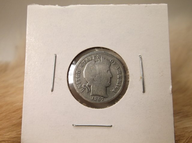 1907 US Silver Barber Dime (1 of 1)