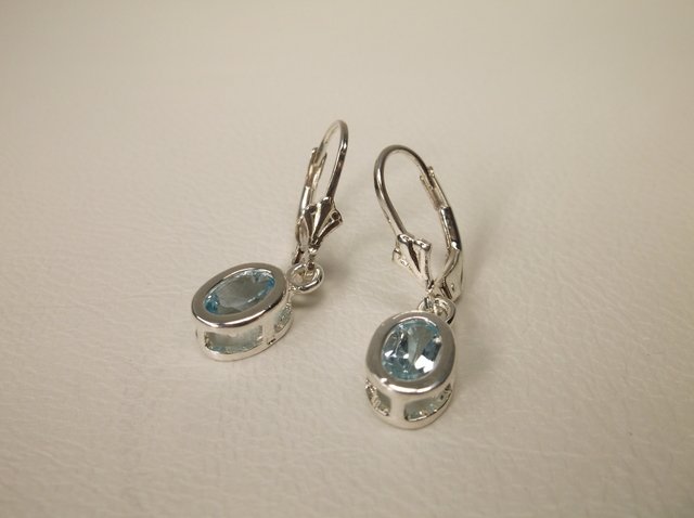 Beautiful Sterling Silver Blue Topaz Earrings (1 of 1)