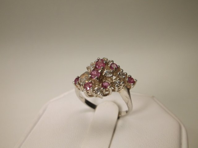 Beautiful Sterling Silver Ruby Cocktail Ring 6.5 (1 of 1)