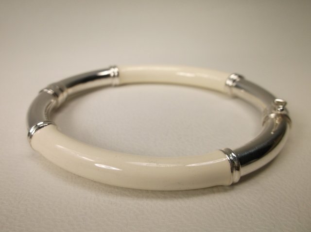 Gorgeous Heavy Sterling Silver Enameled Bracelet (1 of 1)