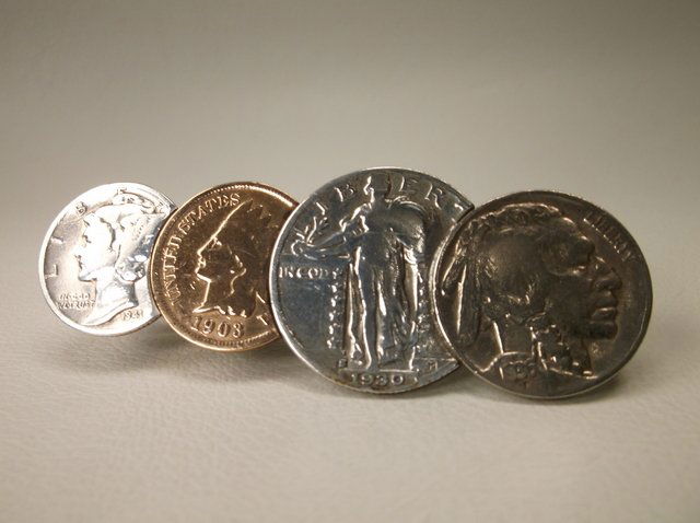 Antique Silver Coin More Tie Bar US Coins: .