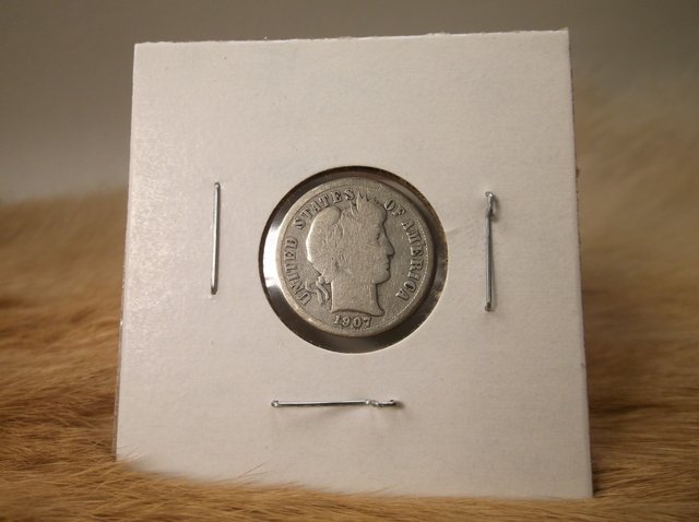 1907 US Silver Barber Dime (1 of 1)