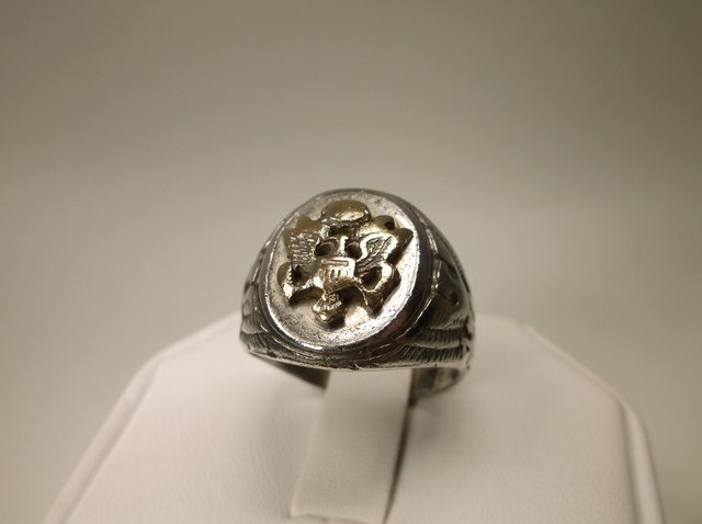 Antique Espo Sterling Silver US Army Ring 9.5 (1 of 2)