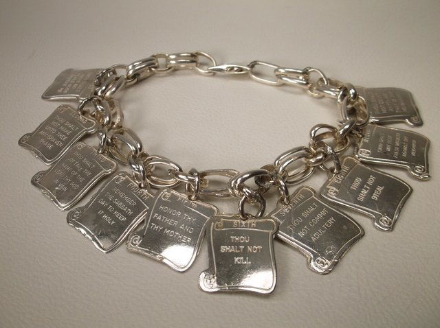 All Sterling Silver 10 Commandments Charm Bracelet (1 of 2)