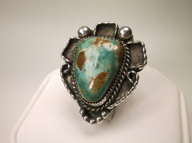 Beaut Navajo Sterling Silver Nevada Turquoise Ring 7 (1 of 2)