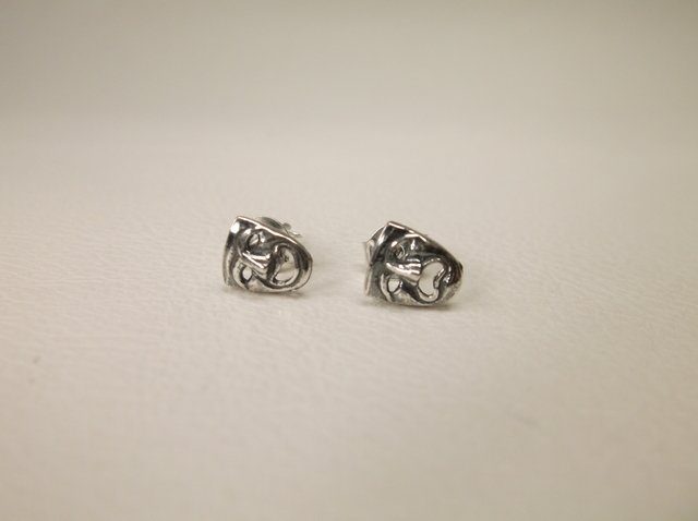 Beautiful Sterling Comedy Tragedy Mask Earrings (1 of 1)