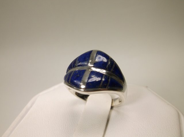 Gorgeous Sterling Silver Lapis Inlay Ring 6.5 (1 of 2)