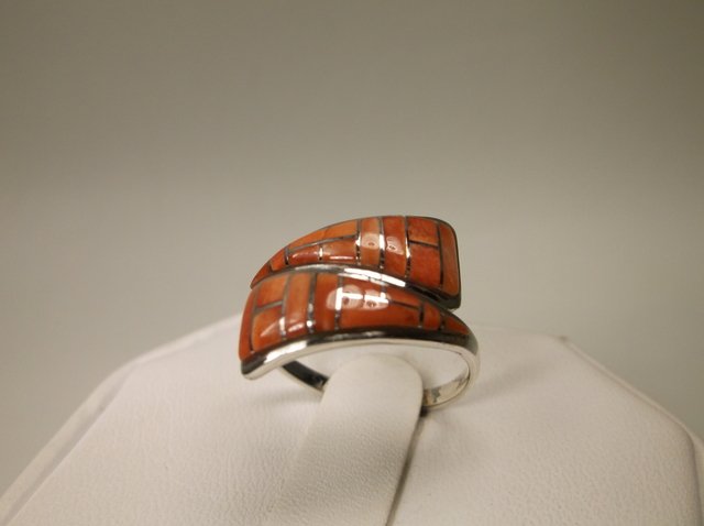 Gorgeous Sterling Silver Orange Spiny Ring 7 (1 of 1)