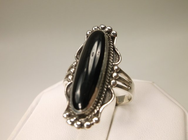 Beautiful Sterling Silver Onyx Mens Ring 10 (1 of 1)