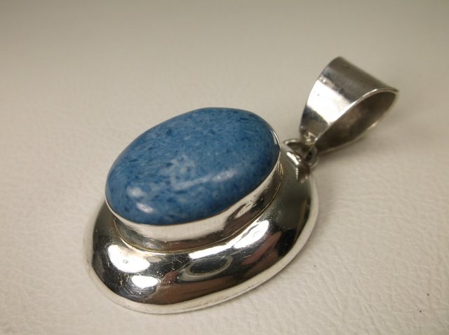 Gorgeous Large Sterling Silver Lapis Pendant heavy (1 of 1)