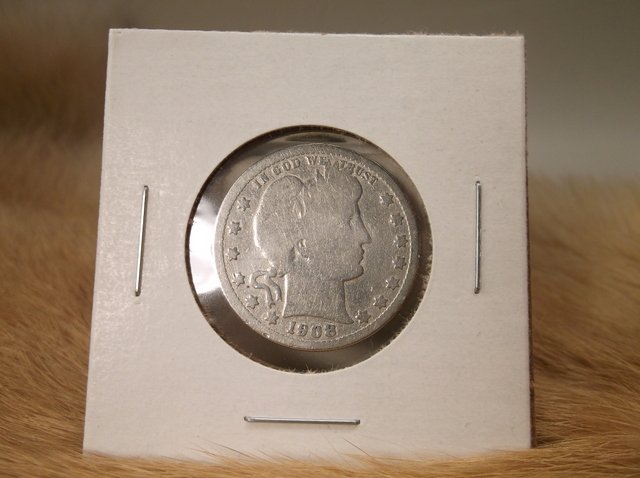 1908 O US Silver Barber Quarter (1 of 1)