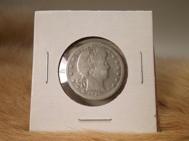 1916 US Silver Barber Quarter (1 of 1)