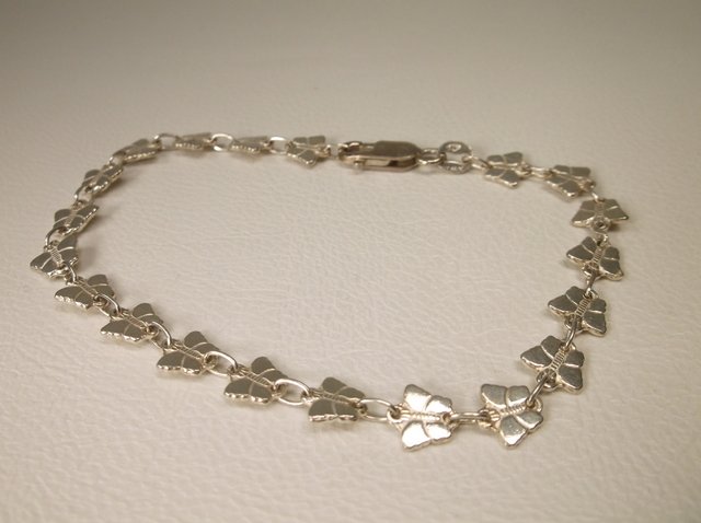 Beautiful Sterling Silver Butterfly Bracelet Heavy (1 of 1)