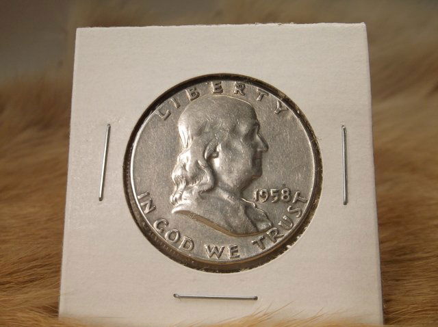 1958 US Silver Franklin Half Dollar (1 of 1)