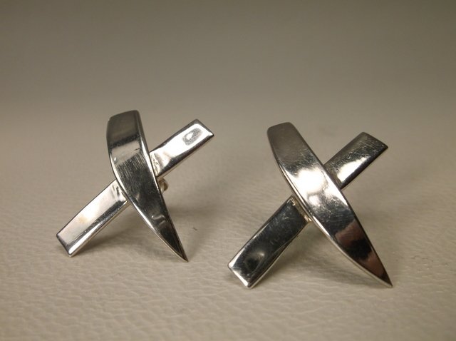 Beautiful Large Sterling Silver X Earrings (1 of 1)