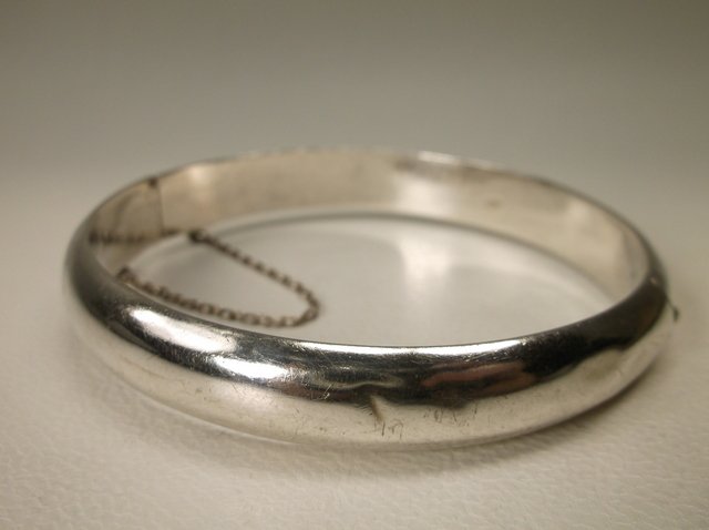 Heavy Sterling Silver Bangle Bracelet (1 of 1)