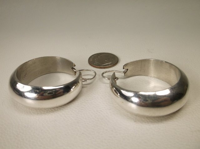 Beautiful Huge Sterling Taxco Earrings ME-17 (1 of 2)