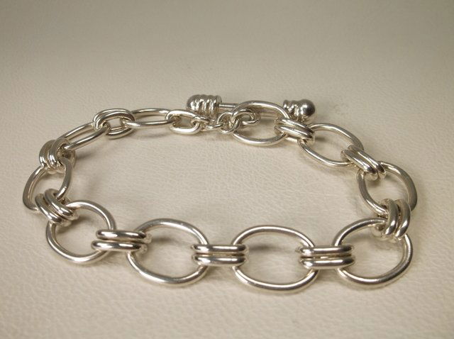 Beaut Sup Heavy Sterling Taxco Bracelet TH-100 (1 of 2)