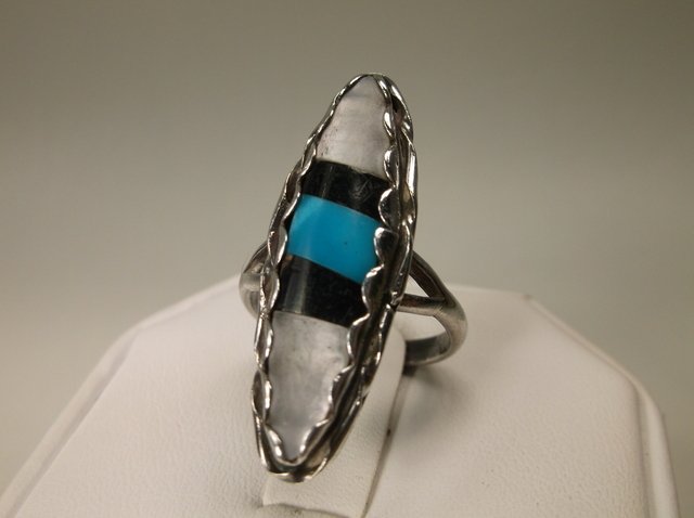 Beautiful Sterling Silver Zuni Inlay Ring 7 (1 of 2)
