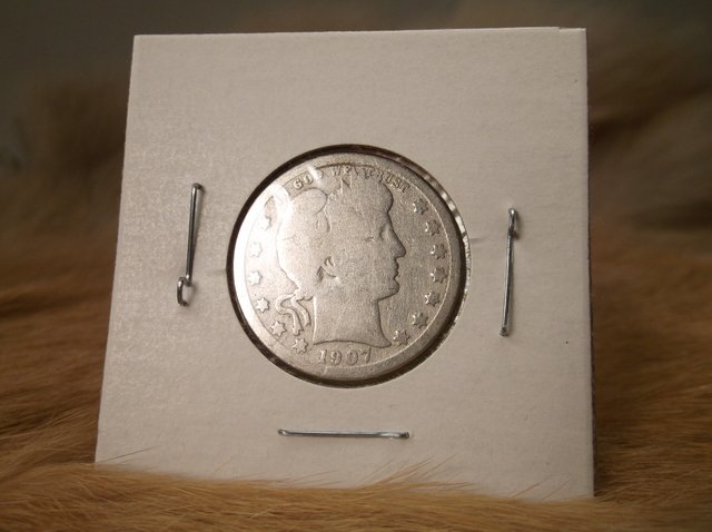 1907 US Silver Barber Quarter (1 of 1)