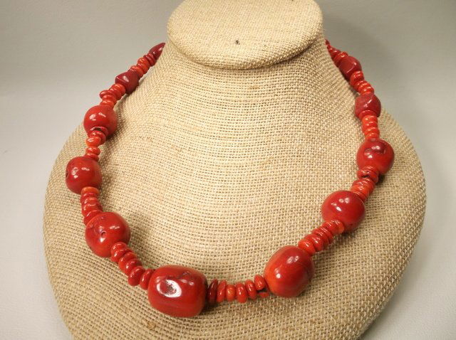 Beautiful Huge genuine Red Coral Necklace (1 of 2)