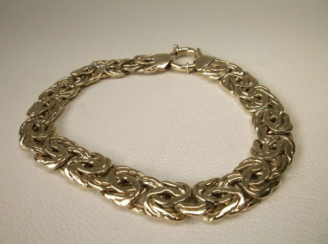 Beautiful Large Gold Over Sterling Silver Bracelet (1 of 1)