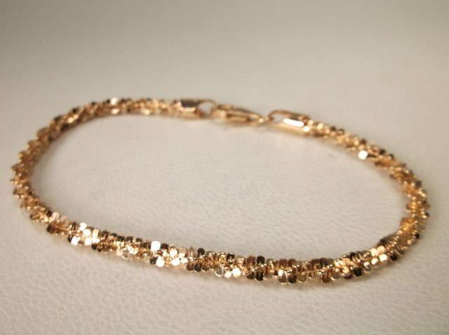 Beautiful Thick Gold Over Sterling Silver Bracelet (1 of 1)