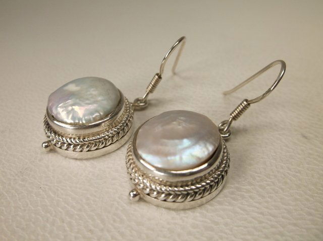 Stunning Sterling Silver MOP Earrings (1 of 1)