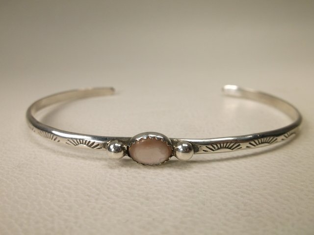 Beautiful Sterling Silver Navajo Cuff Bracelet SC (1 of 1)
