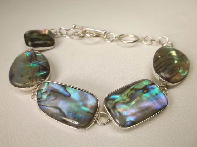 Beautiful Sterling Silver Abalone Bracelet (1 of 1)