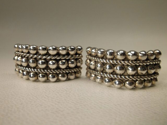 Gorg Very Heavy Sterling Silver Taxco Earrings Vint (1 of 1)