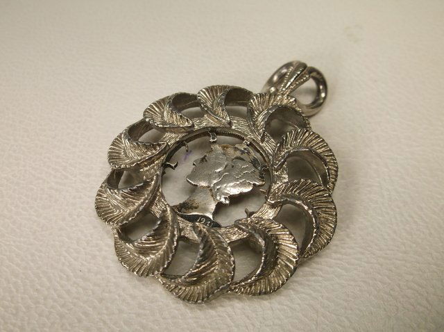 Beautiful Antique Silver Mercury Dime Pendant (1 of 1)