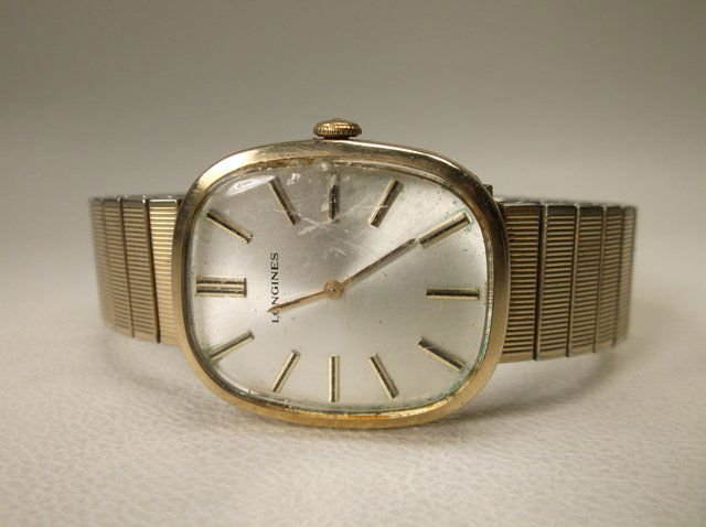 Antique Longines 10kt GF Mens Wristwatch: works and winds great, watch case is 10kt GF
