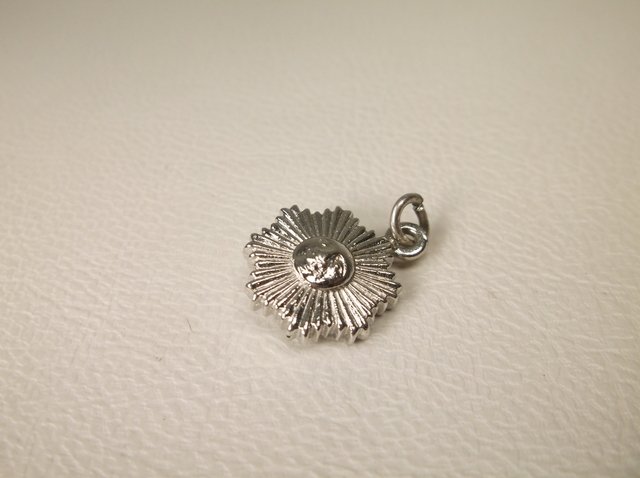 Beautiful Antique Sterling Silver Sun Charm Rhodium (1 of 1)