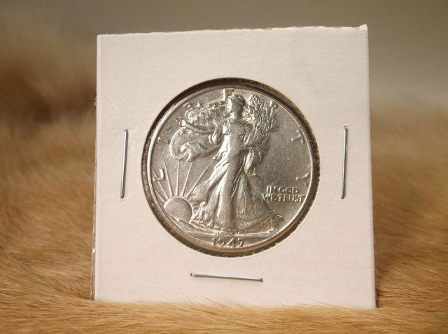 1947 D US Silver Walking Liberty Half Dollar (1 of 1)